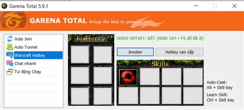 Garena Total : Auto Joiner + Auto Tunnel + Warcraft Hotkeys.